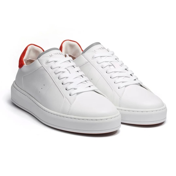 On Time Oxford Sneaker in White Sport calfskin, Navy sport  JM Weston x Roland Garros On Time White Leather Sneakers Size 9.5 UK / 10.5 US